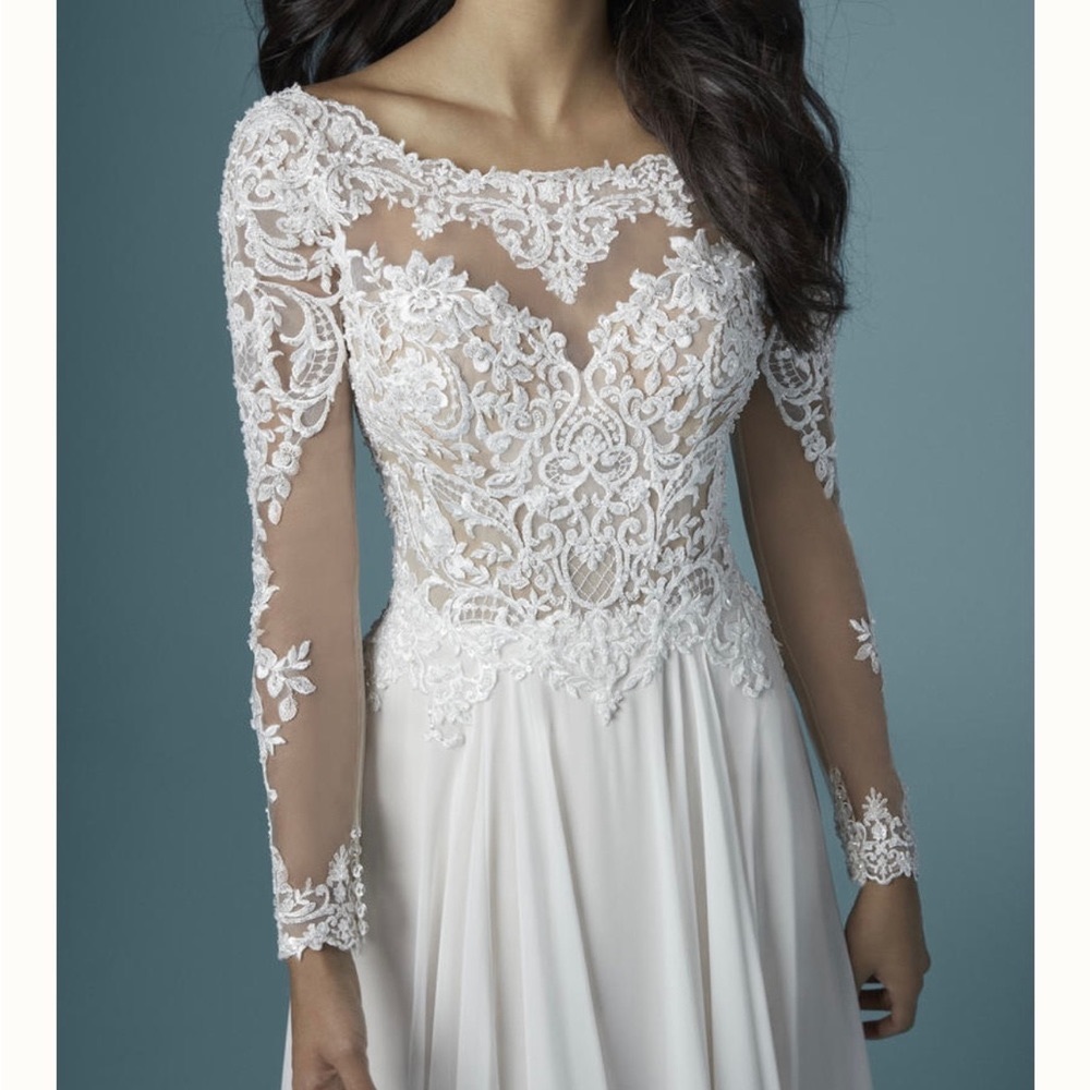 Maggie Sottero - Never Worn Long-Sleeved Illusion Lace Wedding (Madilyn 20MS236)